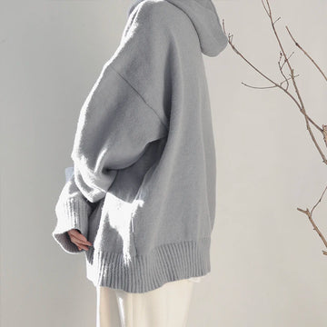 Hoodies Men Simple Loose Oversize M-5XL Preppy Autumn Winter Solid Color Cozy All-match Korean Style Male Knitwear Popular Warm